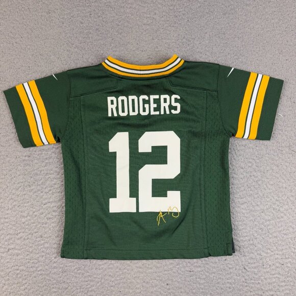 Green Bay Packers Jersey Boy's 2T Aaron Rodgers Nike On Field Home NFL Football - Picture 2 of 7